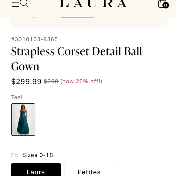 Elegant Teal Strapless Evening Gown with Corset Detail - Picture 3 of 6